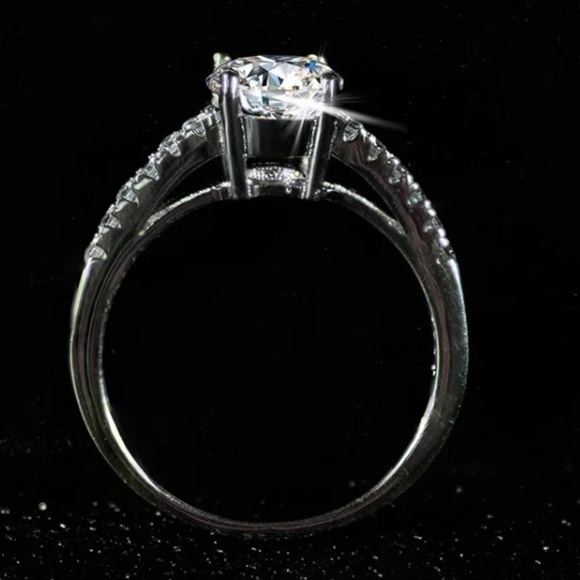925 Sterling silver diamond engagement ring - Picture 5 of 6